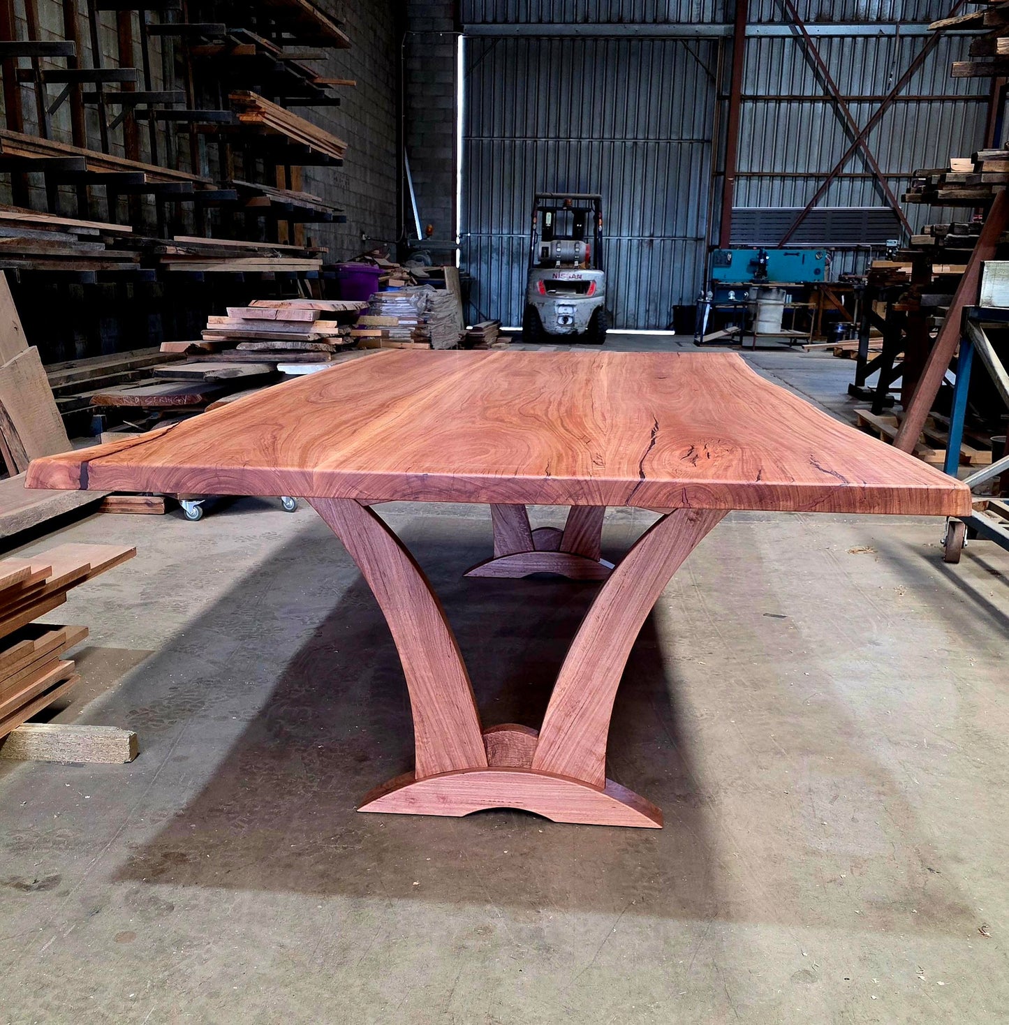Slab dining table with natural edges