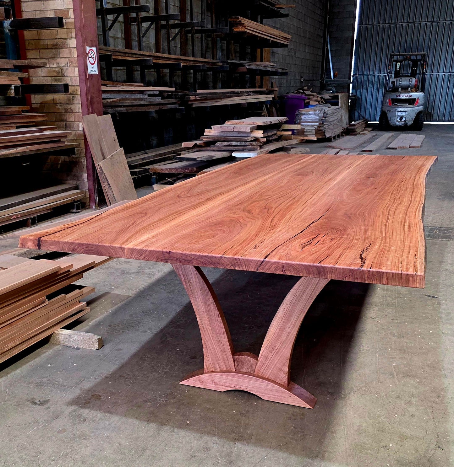 Slab dining table with natural edges