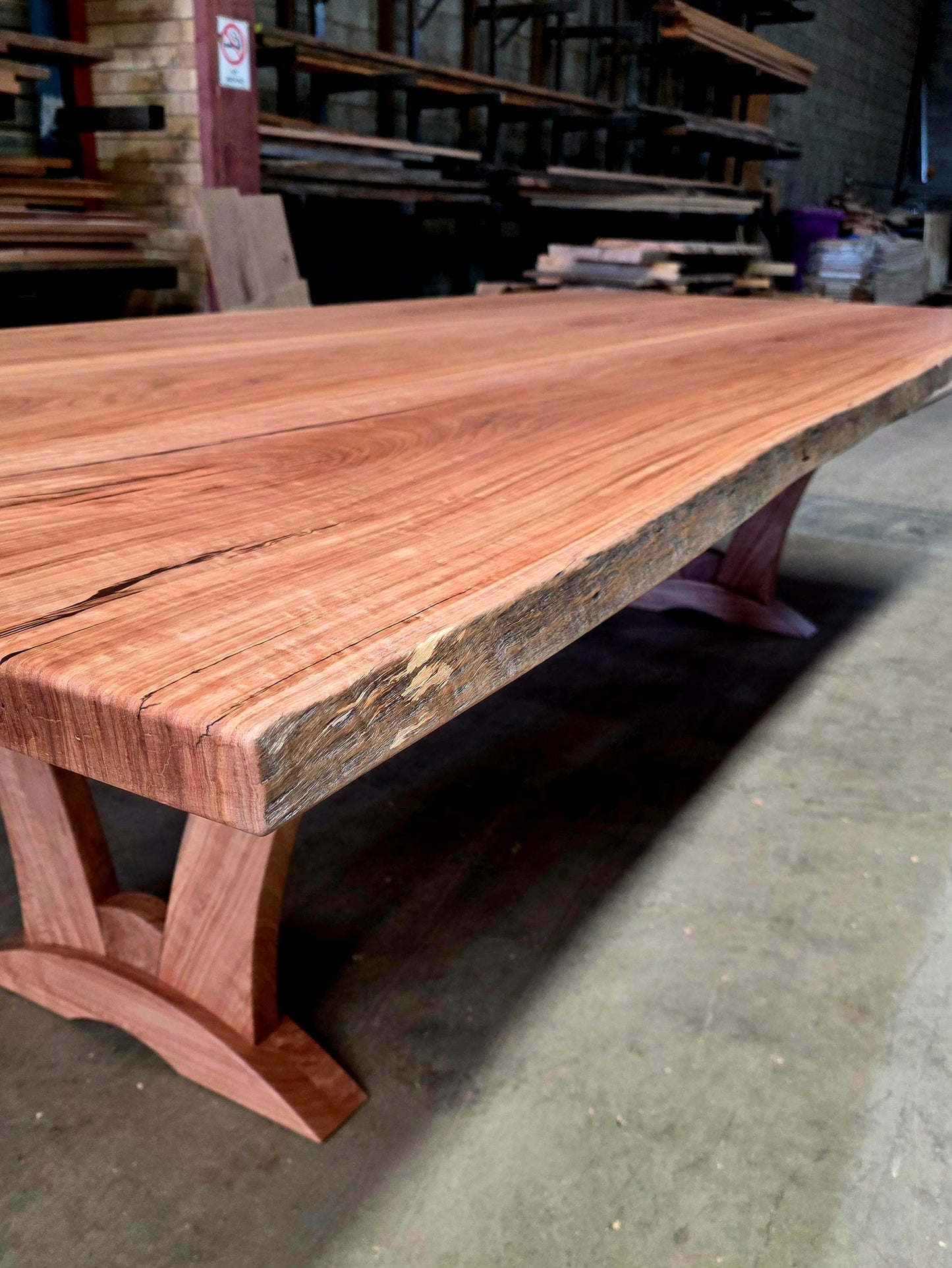Slab dining table with natural edges